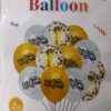 Welcome 12 Pcs Set Latex Balloon, With Confetti Filled Balloons For Party Decoration - Gray / Golden