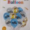Welcome 12 Pcs Set Latex Balloon, With Confetti Filled Balloons For Party Decoration - Gray / Blue