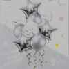 Black Latex Balloon, Black Foil Balloons with Golden Confetti Filled Balloons For Party Decoration (7 Pcs Set) - Silver