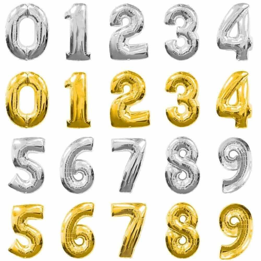 Digits Foil Balloon Silver 16"Inch