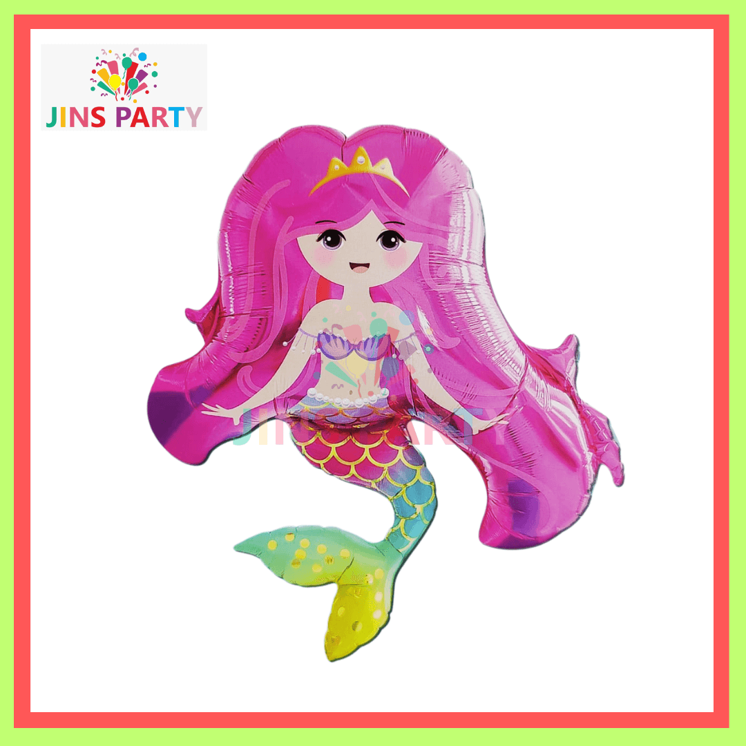 Mermaid Shaped Foil Balloon For Mermaid Theme Birthday Party Celebration & Decoration
