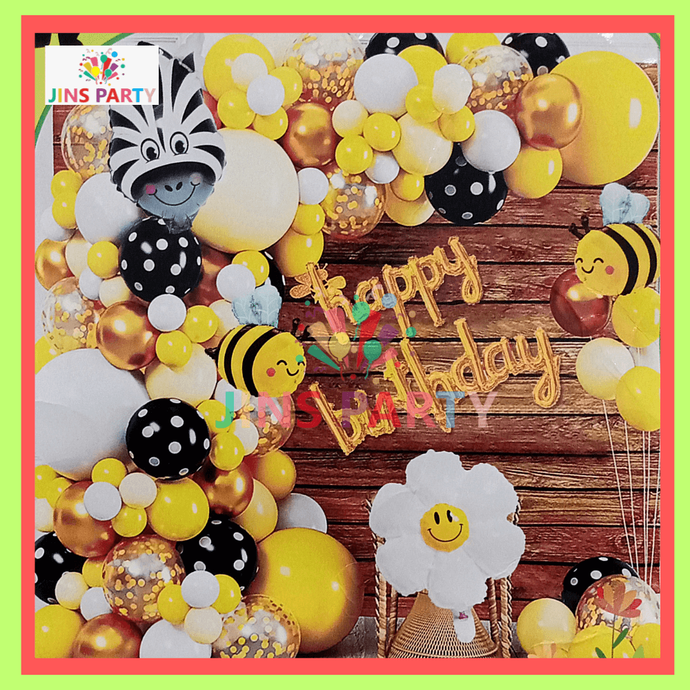 Bee Zebra Birthday Theme Set For Birthday Party & Decorations