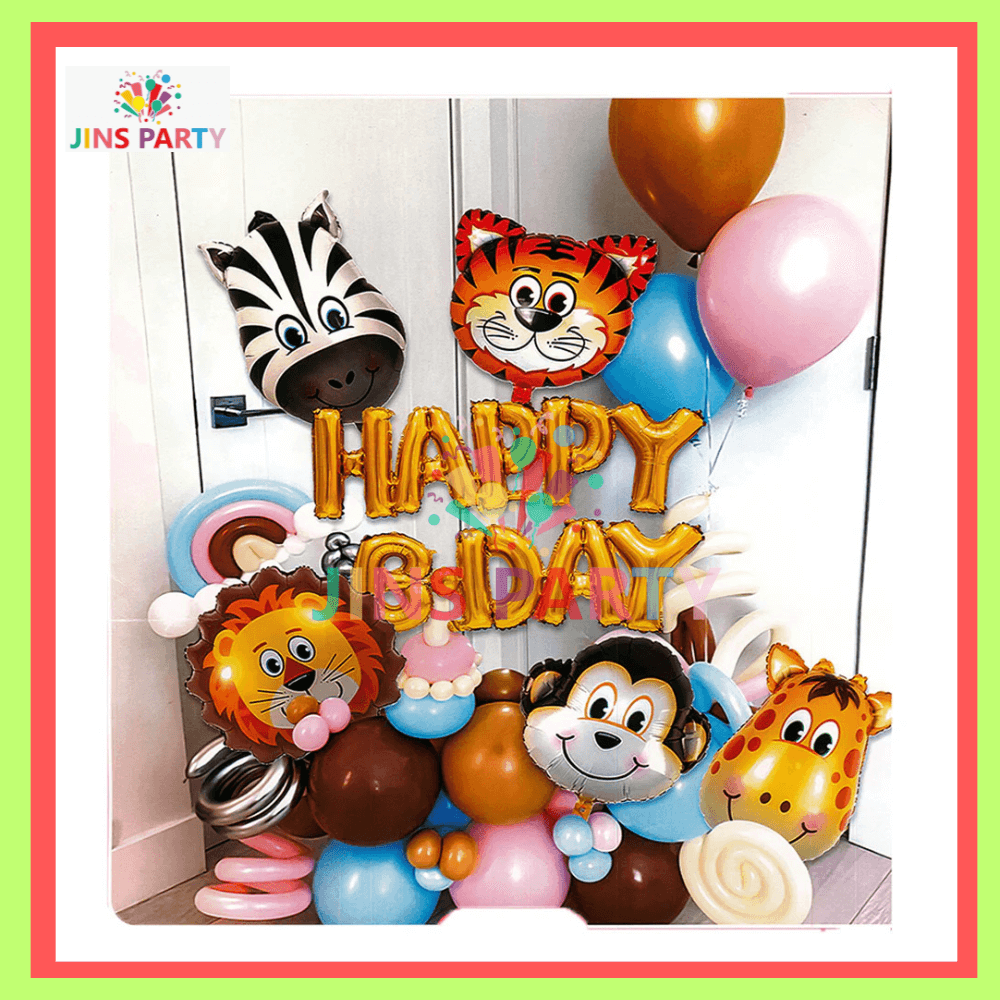 Animal Head Birthday Theme Set For Birthday Party & Decorations