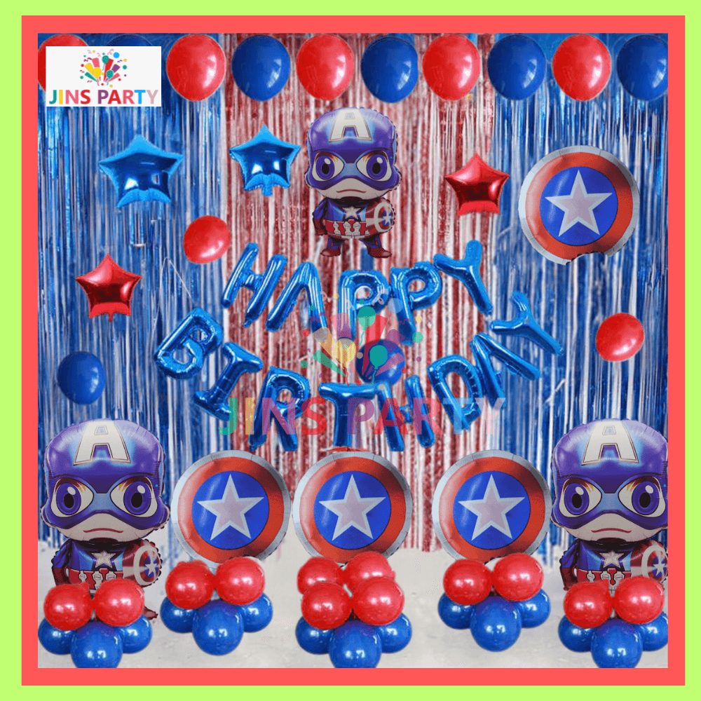 Captain America Birthday Theme Set For Birthday Party & Decorations