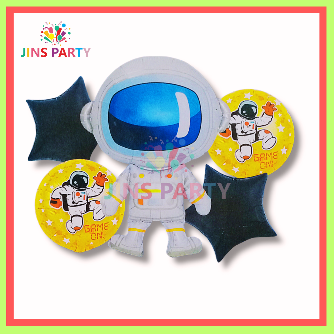 Astronaut Cartoon 5 Piece Theme Set Perfect For Astronaut Birthday Party & Decorations