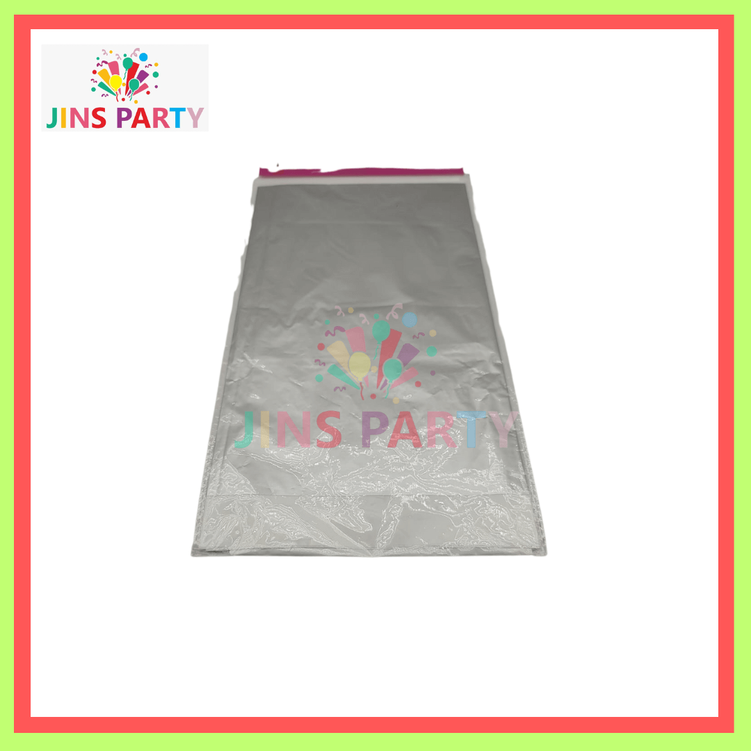 Silver Theme Table Cover For Birthday Party & Decoration