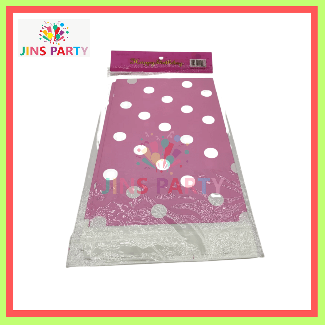 Pink - White Dot Theme Table Cover For Birthday Party & Decoration