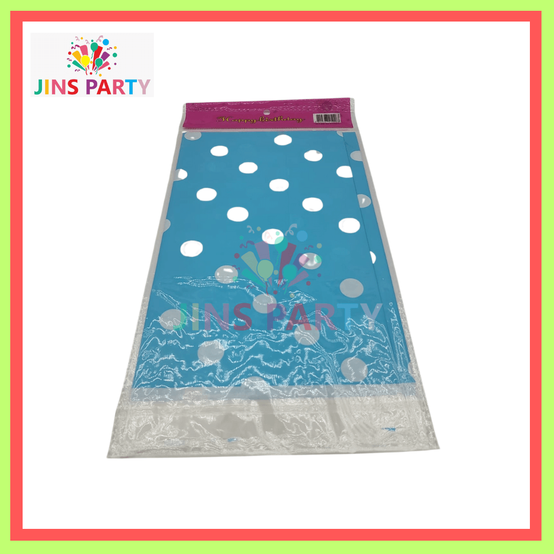 Blue - White Dot Theme Table Cover For Birthday Party & Decoration