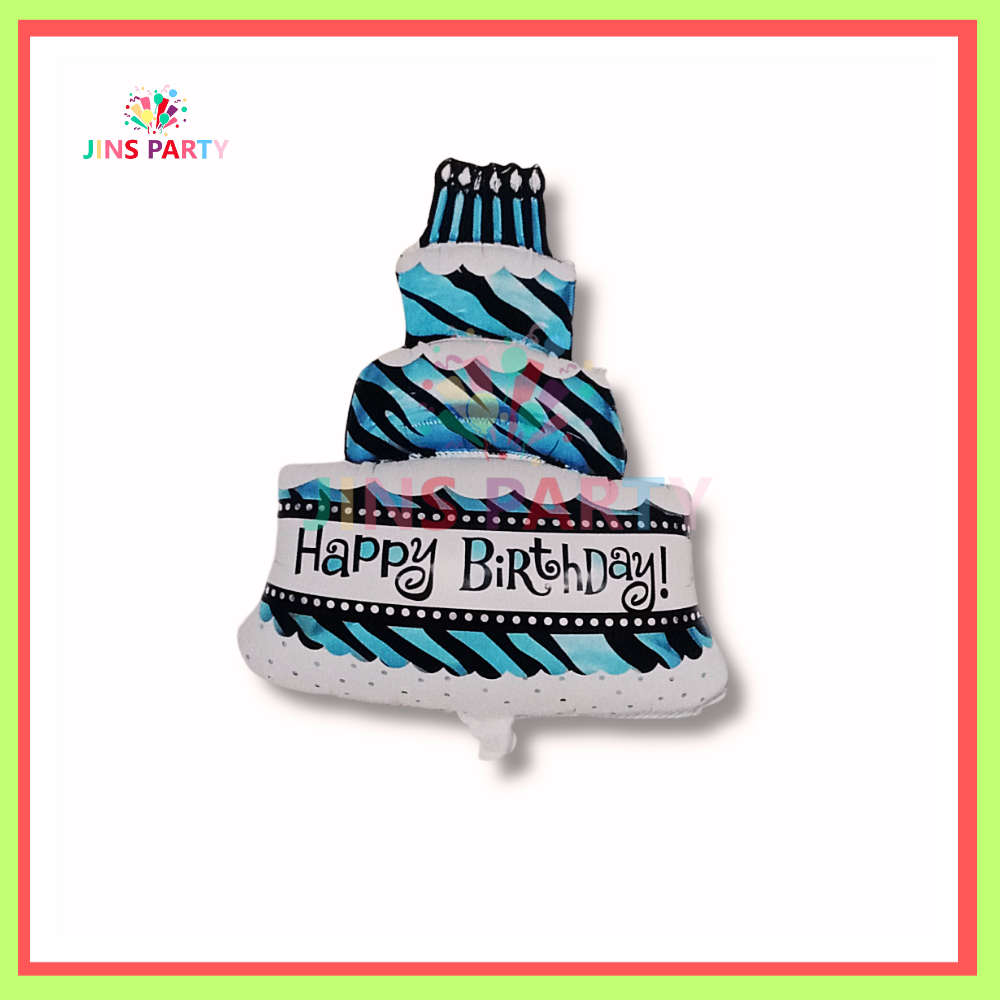 Birthday Cake Foil Blue Shaped Foil Balloon For Birthday Part & Decorations