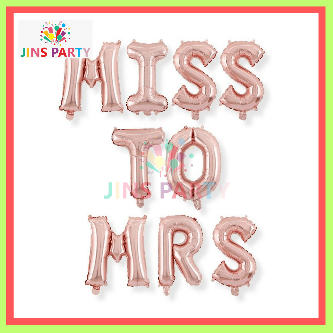Miss To Mrs Foil Banner Rose Gold