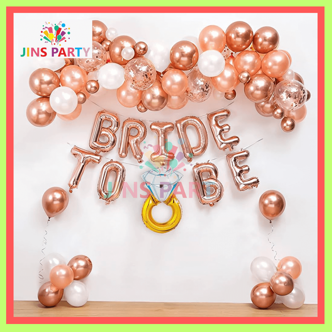 Bride To Be Full Theme Set With Rose Gold Color