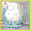 Circle Arch & Garland Balloon Theme Set, Perfect For Decoration, Celebration, Creating Elegant Displays And Stunning Arches. - Sky Blue , Silver