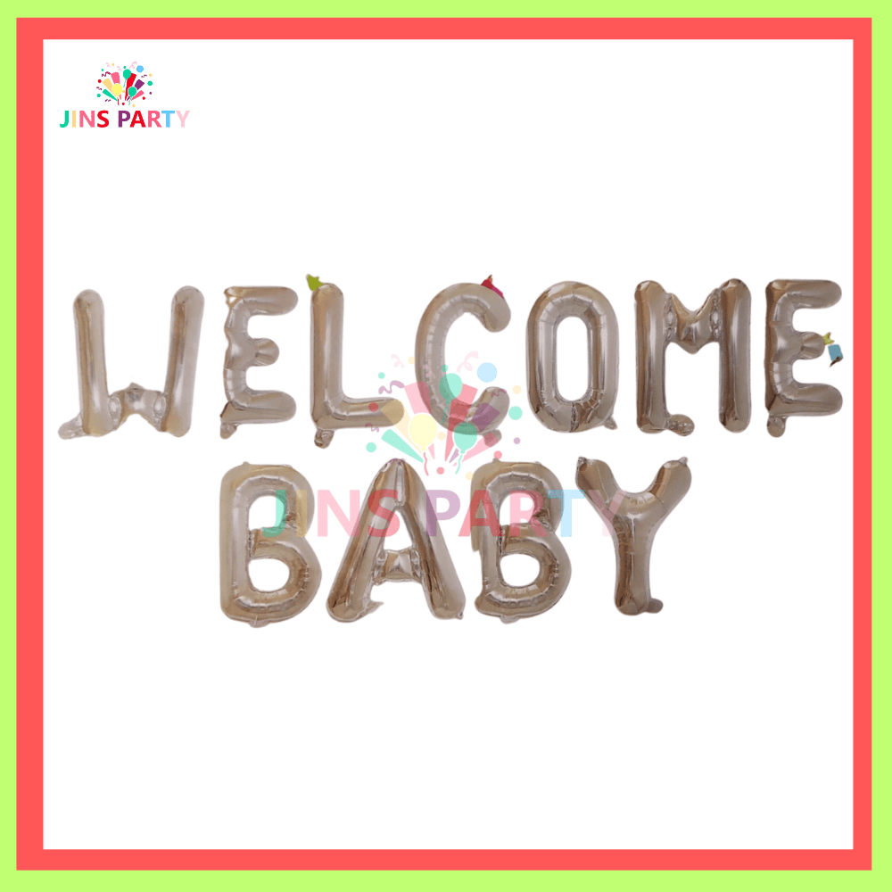 Welcome baby Foil Banner Silver