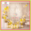 Circle Arch & Garland Balloon Theme Set, Perfect For Decoration, Celebration, Creating Elegant Displays And Stunning Arches. - Yellow , Silver