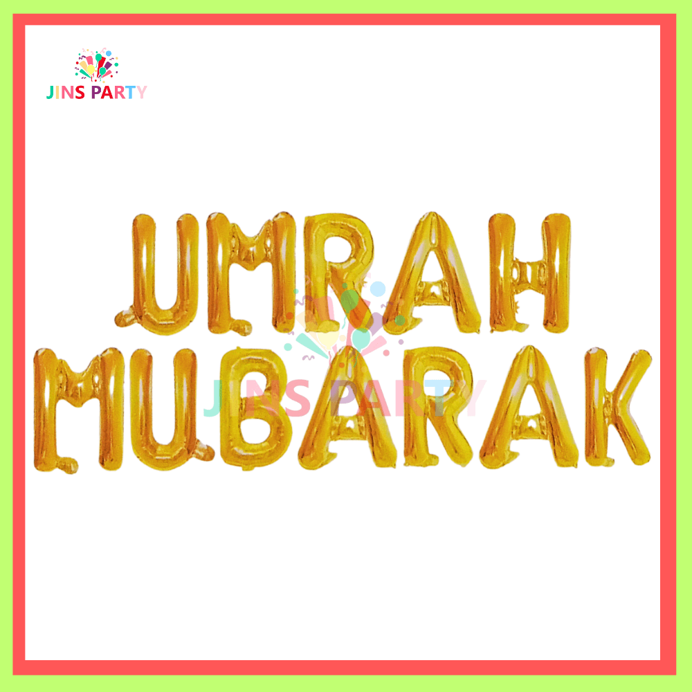 Umrah Mubarak Foil Banner Silver & Golden