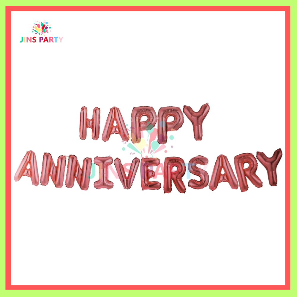 Happy Anniversary Foil Banner Rose Gold