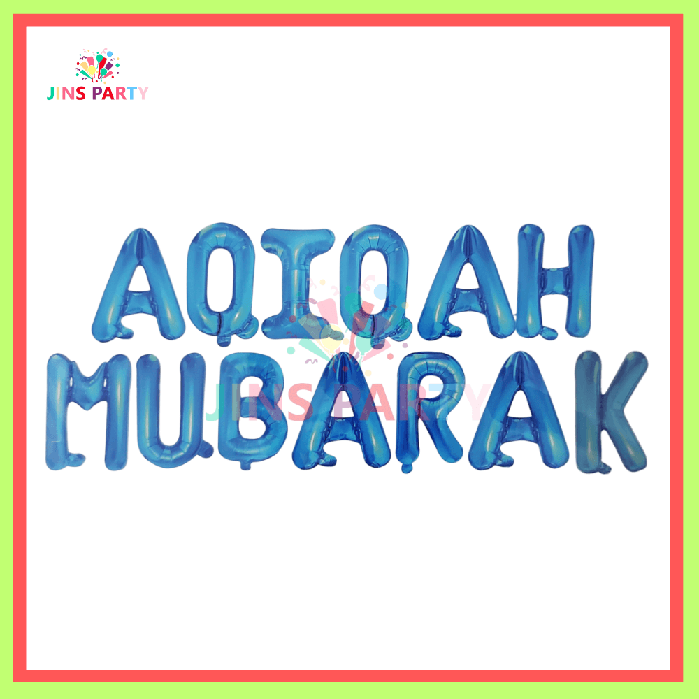 Aqiqah Mubarak Foil Banner Blue & Silver