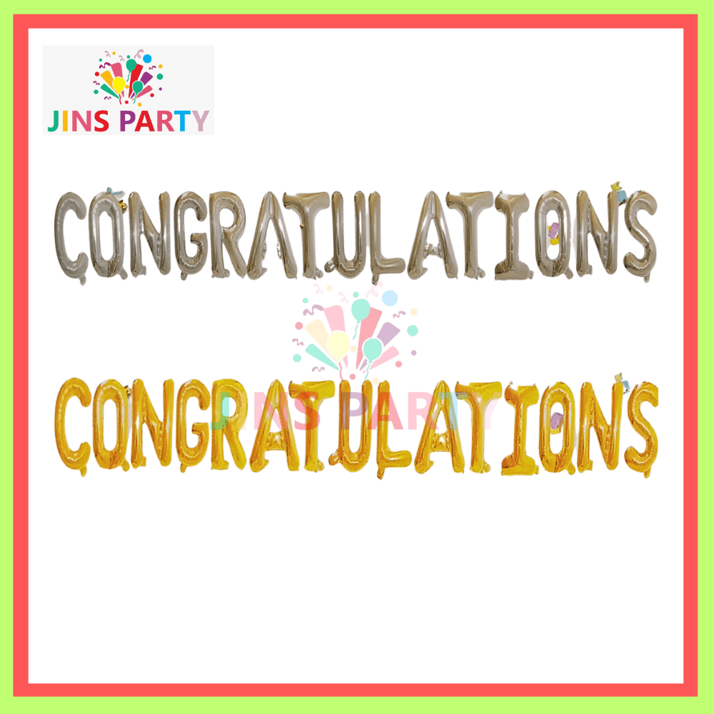 Congratulations Foil Banner- Silver & Golden