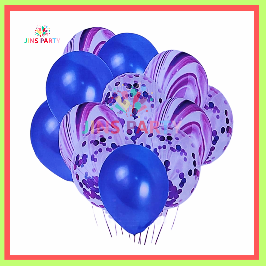 12 Pcs Set Latex Balloon, With Confetti Filled Balloons For Party Decoration