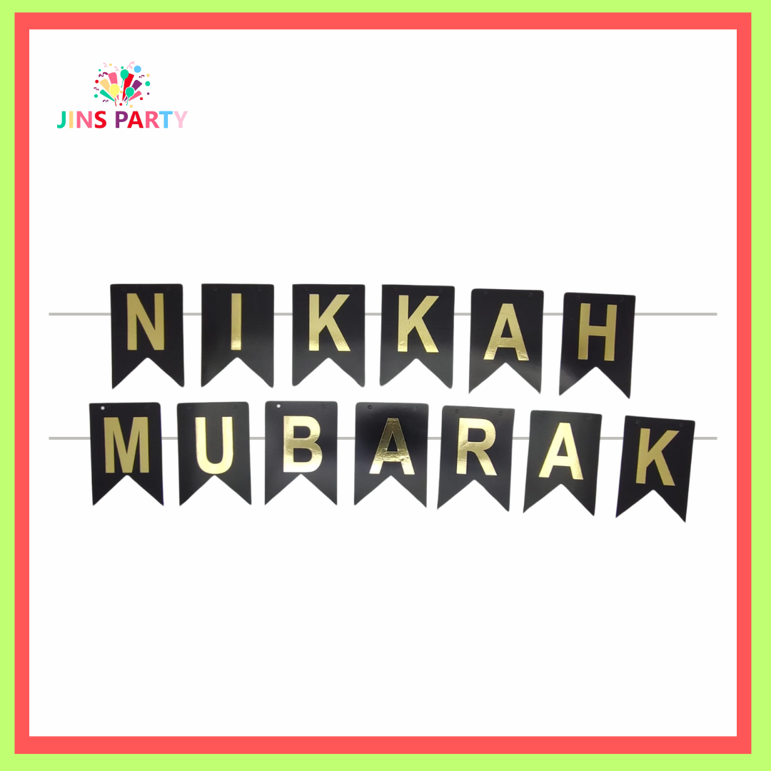 Nikkah Mubarak Card Banner For Celebration & Decoration