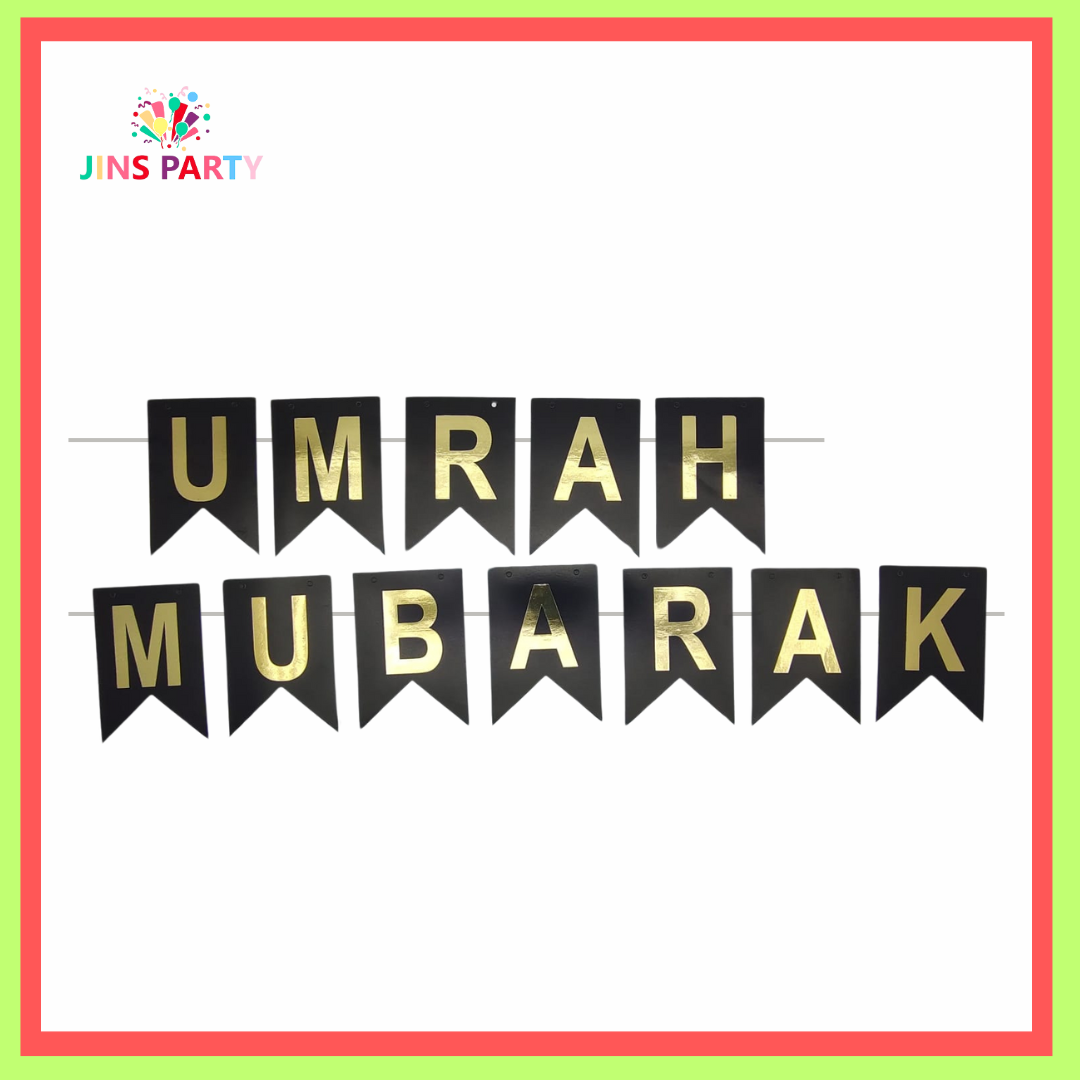 Umrah Mubarak Card Banner For Celebration & Decoration