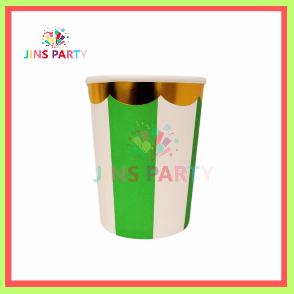 Birthday Party Sea Green and White Paper Cups / Glass For Birthday Party & Decorations