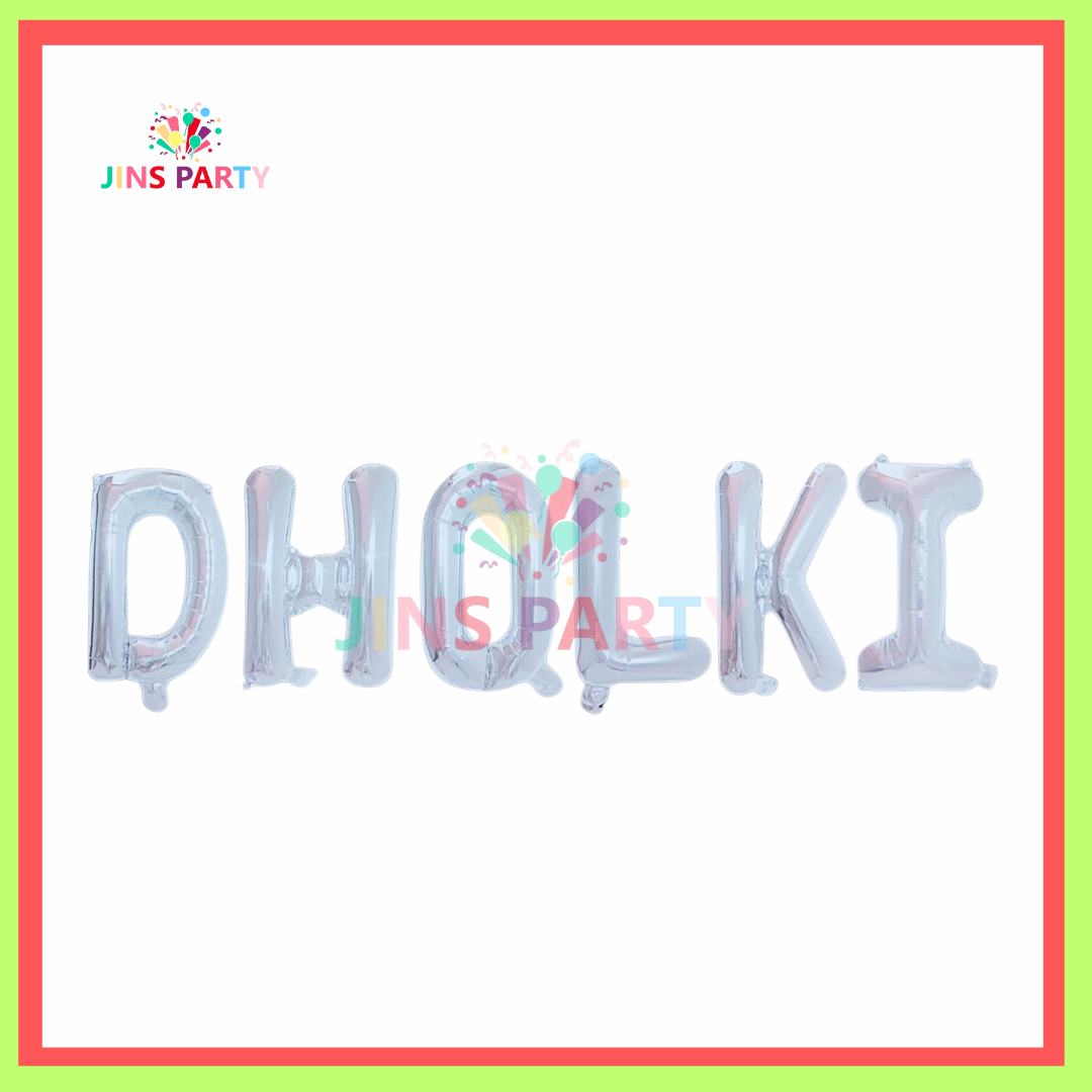Dholki Silver Foil Balloon For Celebration & Decoration