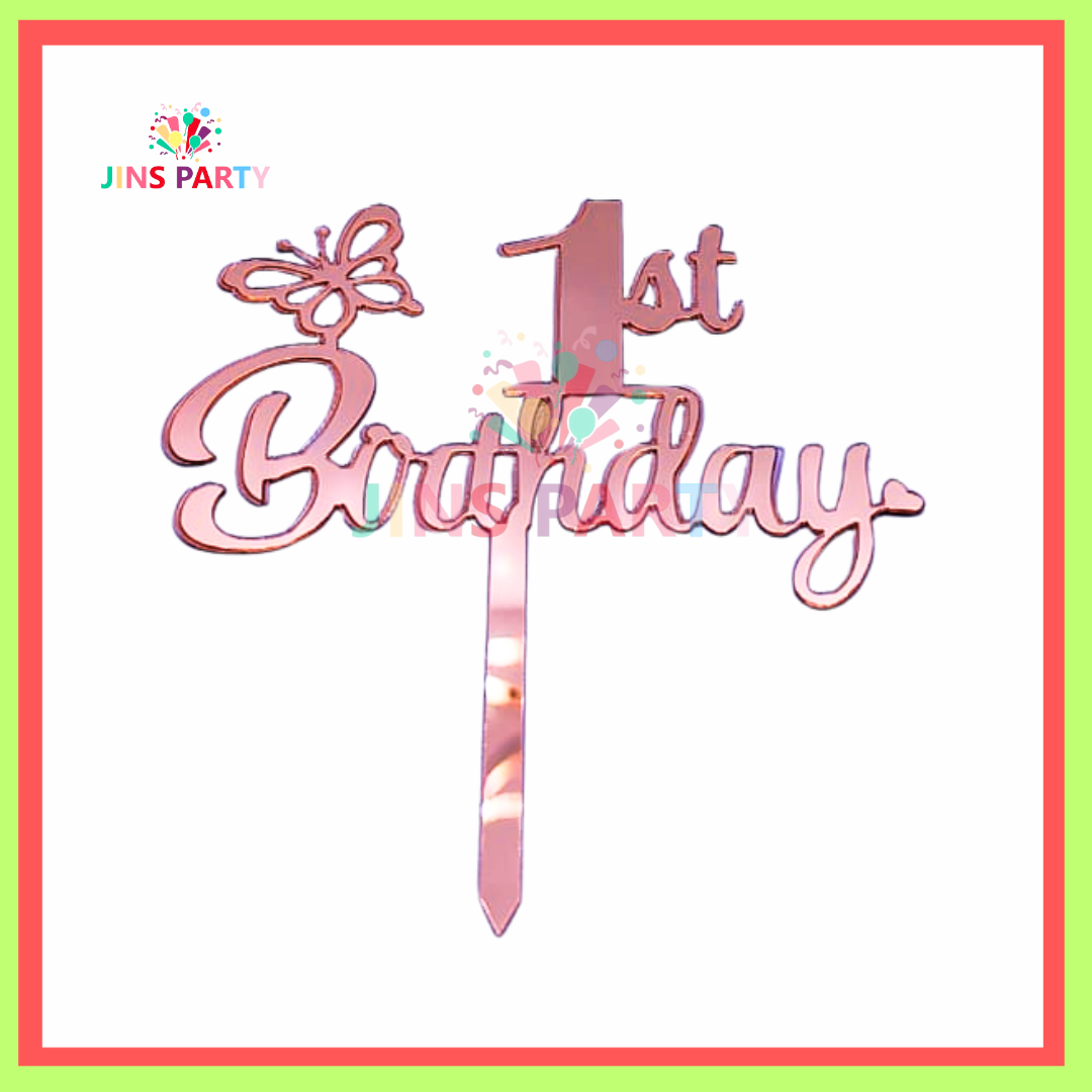 1st, 2nd & 3rd Birthday Cake Topper Pink