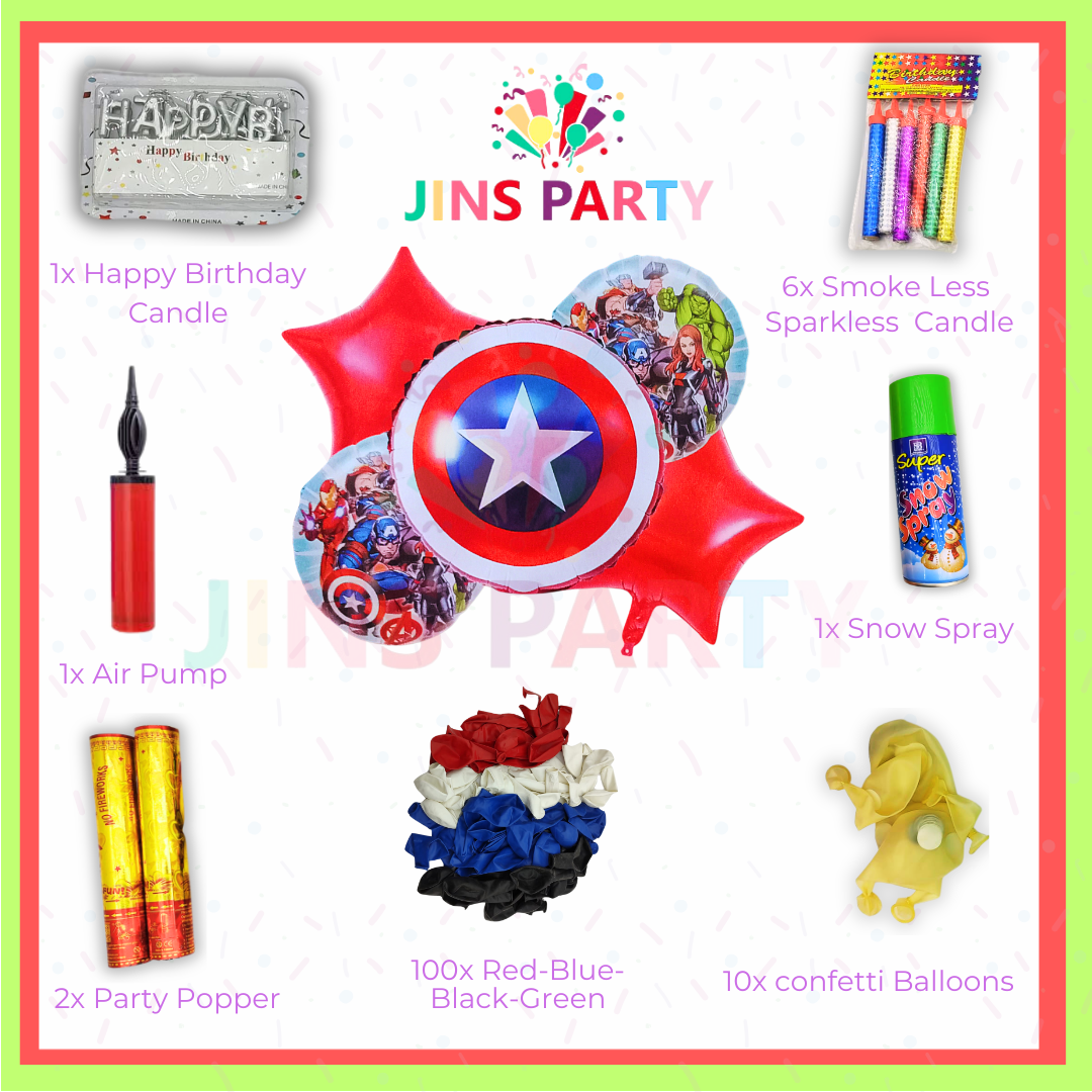All-in-one Avengers Birthday Themed Party Set For Decoration & Celebration