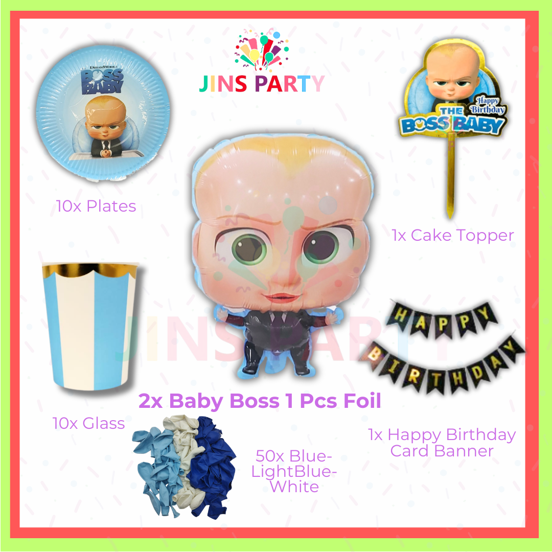 All-in-one Boss Baby Birthday Themed Party 1st Bundle For Decoration & Celebration