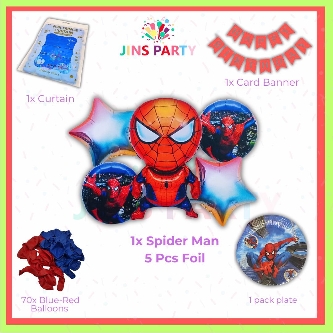 All-in-one Spiderman Birthday Themed Party 1st Bundle For Decoration & Celebration
