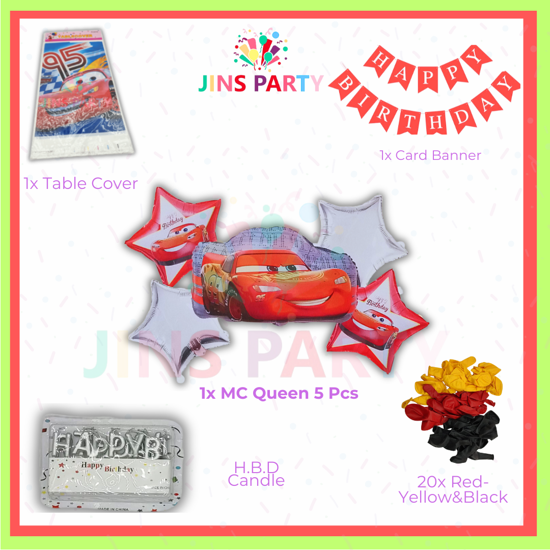 All-in-one Mc Queen Birthday Themed 2nd Bundle For Decoration & Celebration