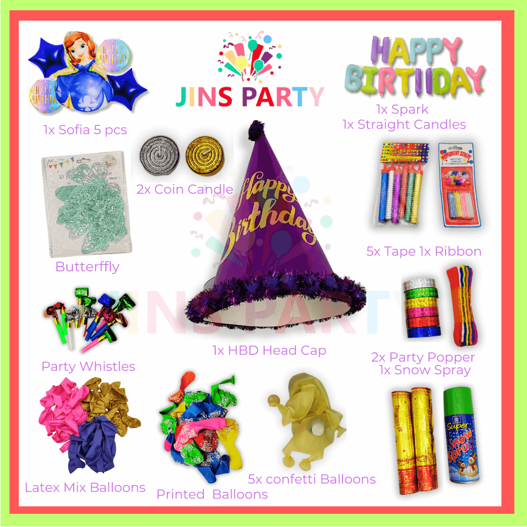 All-in-one Sofia Birthday Themed Party 1st Bundle For Decoration & Celebration