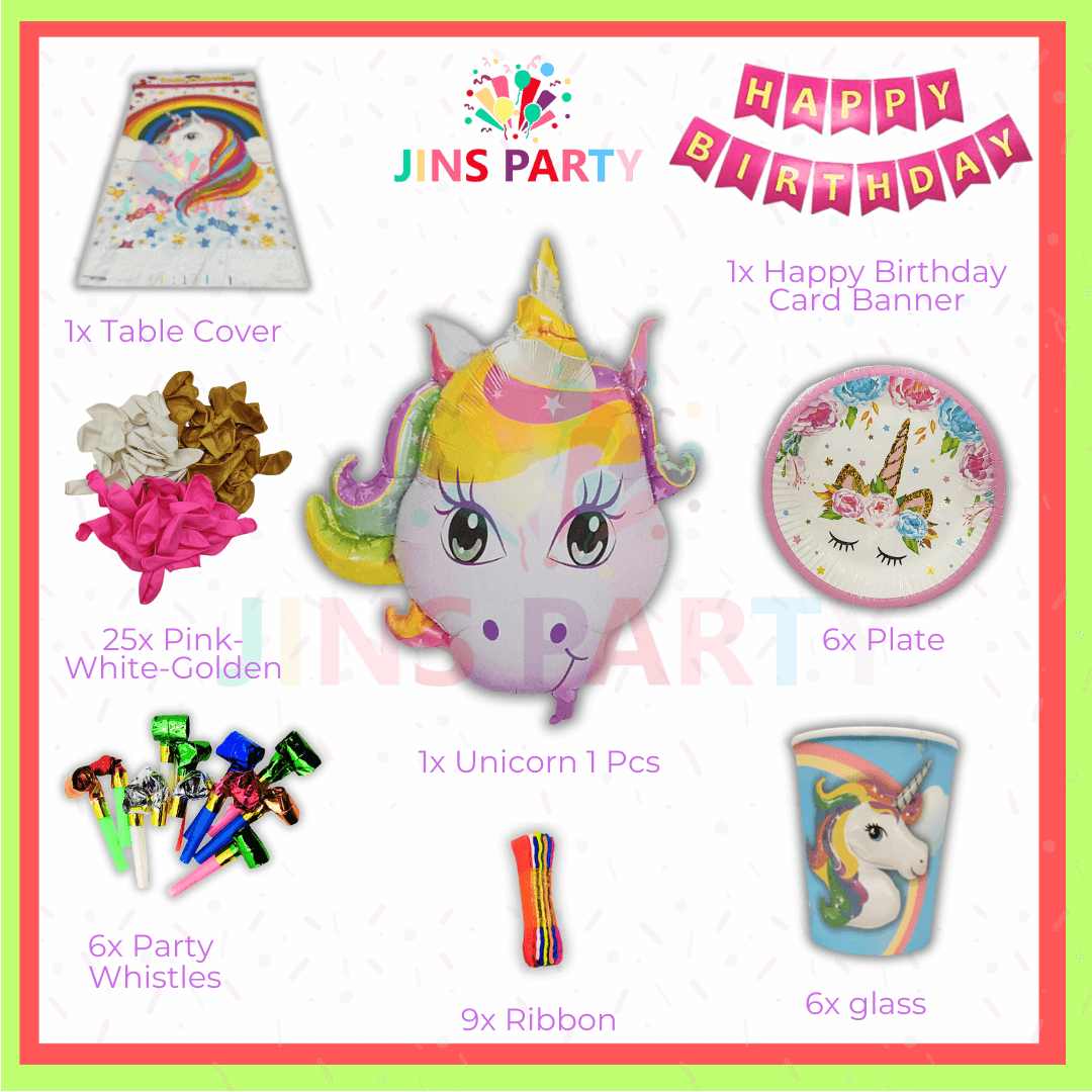 All-in-one Unicorn Birthday Themed Party 1st For Decoration & Celebration
