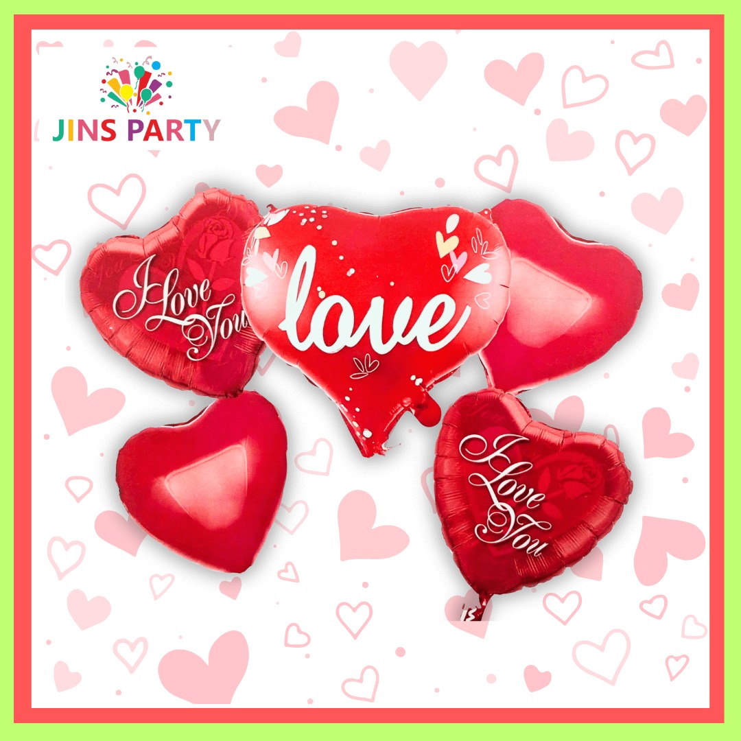 Love 5 Piece Foil Balloon Set Perfect Best for Romantic Celebrations And Decoration