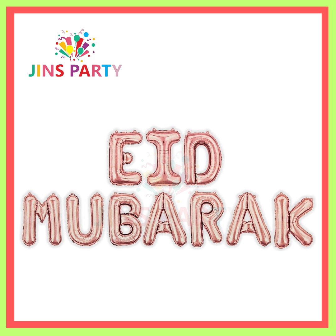 Eid Mubarak Foil Banner Golden, Silver And Rose Gold